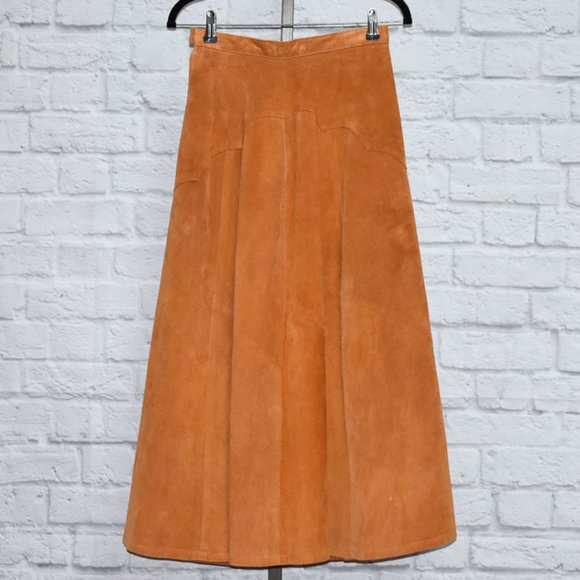 Vintage Genuine Suede A Line Skirt - Picture 2 of 5